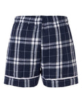 Boxercraft BY6501 Youth Flannel Shorts - Navy/ Silver Plaid - back