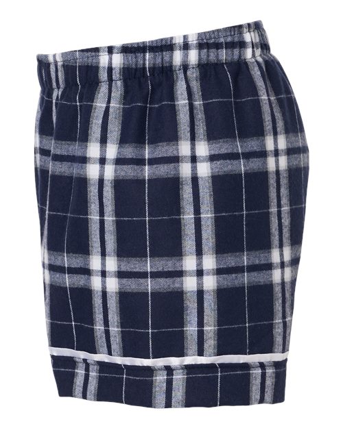 Boxercraft BY6501 Youth Flannel Shorts - Navy/ Silver Plaid - side