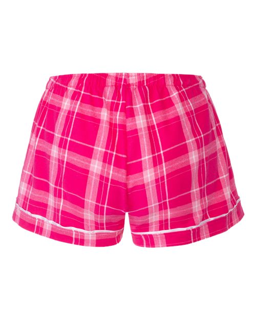 Boxercraft BY6501 Youth Flannel Shorts - Pink Carnegie Plaid - back