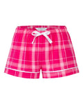 Boxercraft BY6501 Youth Flannel Shorts - Pink Carnegie Plaid - front