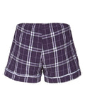Boxercraft BY6501 Youth Flannel Shorts - Purple/ White Plaid - back