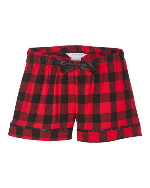 Boxercraft BY6501 Youth Flannel Shorts - Red/ Black Buffalo - front