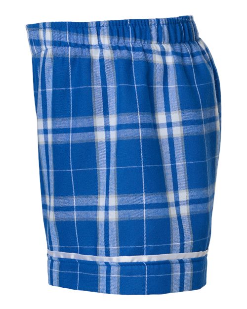 Boxercraft BY6501 Youth Flannel Shorts - Royal/ Silver Plaid - side