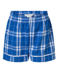 Boxercraft BY6501 Youth Flannel Shorts - Royal/ Silver Plaid - front