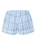 Boxercraft BY6501 Youth Flannel Shorts - Sky Blue Carnegie Plaid - back