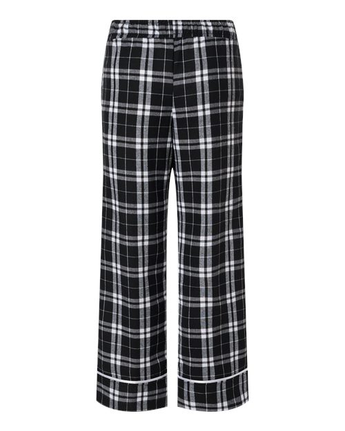 Boxercraft BY6603 Youth Wide Cuff Flannel Pants - Black/ White Plaid - back