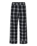 Boxercraft BY6603 Youth Wide Cuff Flannel Pants - Black/ White Plaid - front