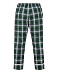 Boxercraft BY6603 Youth Wide Cuff Flannel Pants - Green/ White Plaid - back