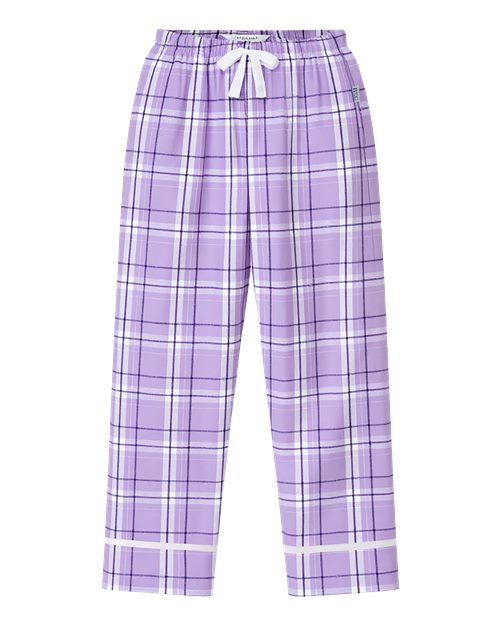 Boxercraft BY6603 Youth Wide Cuff Flannel Pants - Lavender Carnegie Plaid - front
