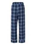 Boxercraft BY6603 Youth Wide Cuff Flannel Pants - Navy/ Columbia Plaid - back