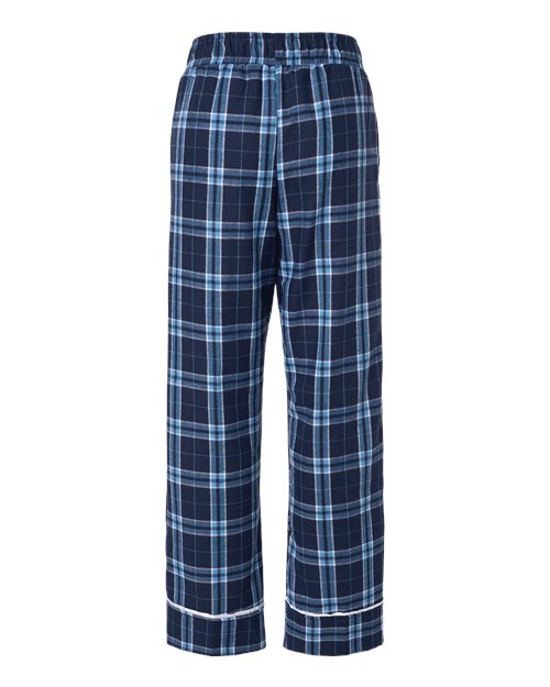 Boxercraft BY6603 Youth Wide Cuff Flannel Pants - Navy/ Columbia Plaid - back