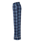 Boxercraft BY6603 Youth Wide Cuff Flannel Pants - Navy/ Columbia Plaid - side
