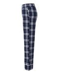 Boxercraft BY6603 Youth Wide Cuff Flannel Pants - Navy/ Silver Plaid - side