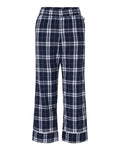 Boxercraft BY6603 Youth Wide Cuff Flannel Pants - Navy/ Silver Plaid - front