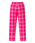 Boxercraft BY6603 Youth Wide Cuff Flannel Pants - Pink Carnegie Plaid - back