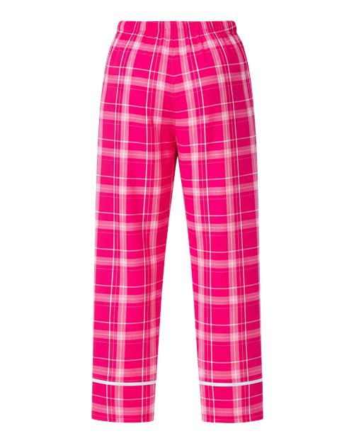 Boxercraft BY6603 Youth Wide Cuff Flannel Pants - Pink Carnegie Plaid - back