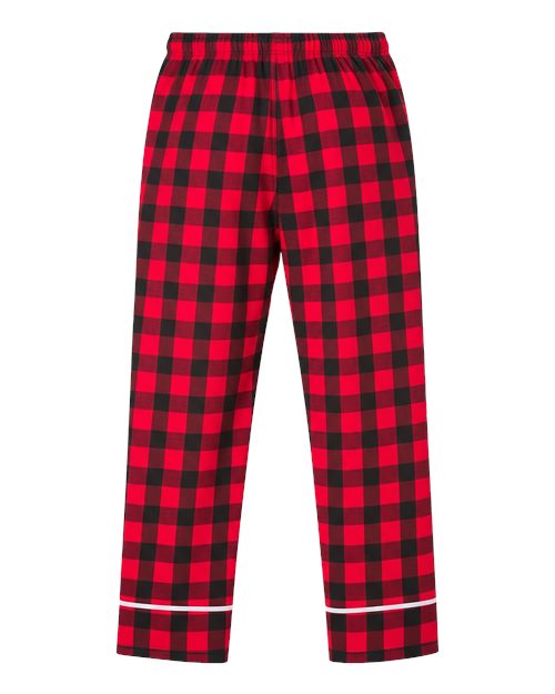Boxercraft BY6603 Youth Wide Cuff Flannel Pants - Red/ Black Buffalo - back