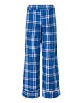 Boxercraft BY6603 Youth Wide Cuff Flannel Pants - Royal/ Silver Plaid - back
