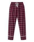 Boxercraft BY6603 Youth Wide Cuff Flannel Pants - Varsity Maroon/ Oxford - front