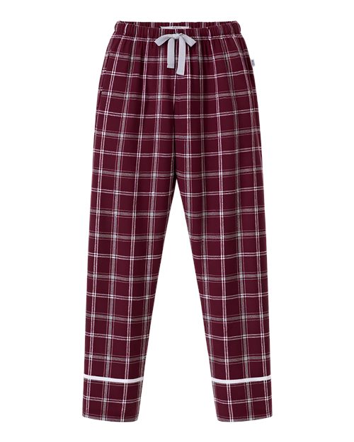 Boxercraft BY6603 Youth Wide Cuff Flannel Pants - Varsity Maroon/ Oxford - front