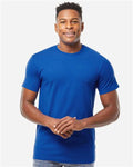 M&O 4300 Unisex ACE Cotton T-Shirt - Royal - model front