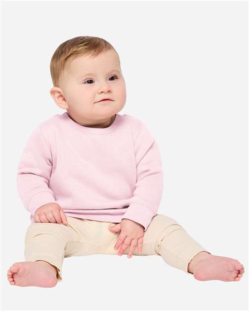 Rabbit Skins 3417 Infant Crewneck Sweatshirt - Ballerina - model front