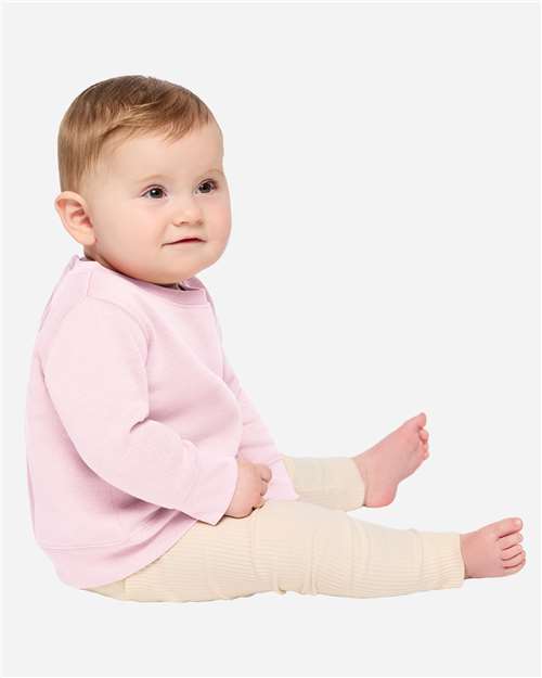 Rabbit Skins 3417 Infant Crewneck Sweatshirt - Ballerina - model side