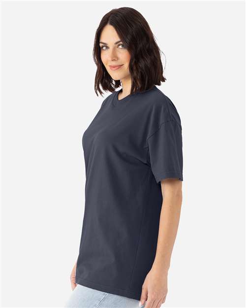 Next Level 7200 Heavyweight T-Shirt - Harbor Blue - model side