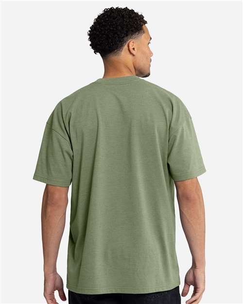 Next Level 7200 Heavyweight T-Shirt - Heather Light Olive - back