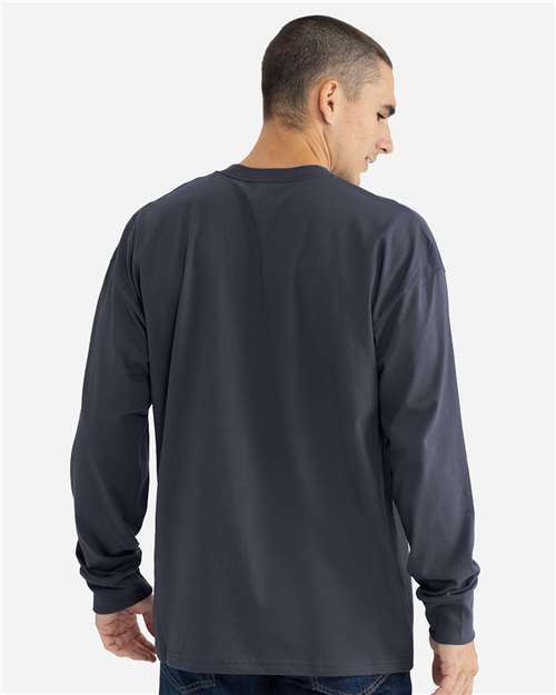 Next Level 7211 Unisex Heavyweight Long Sleeve T-Shirt - Harbor Blue - model back