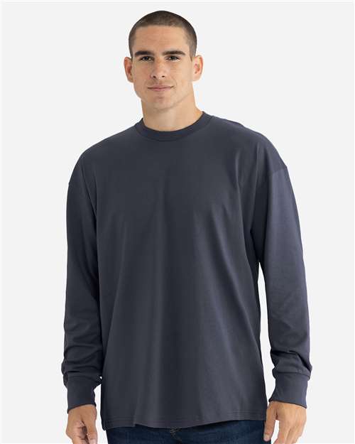 Next Level 7211 Unisex Heavyweight Long Sleeve T-Shirt - Harbor Blue - model front