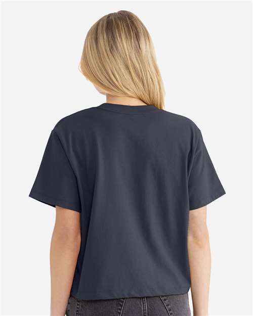 Next Level 7610 Women's Heavyweight Boxy T-Shirt - Harbor Blue - model back