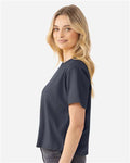 Next Level 7610 Women's Heavyweight Boxy T-Shirt - Harbor Blue - model side