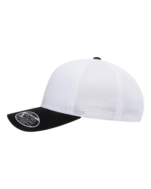 Flexfit 110M 110 Mesh-Back Cap - Black/ White/ White - side