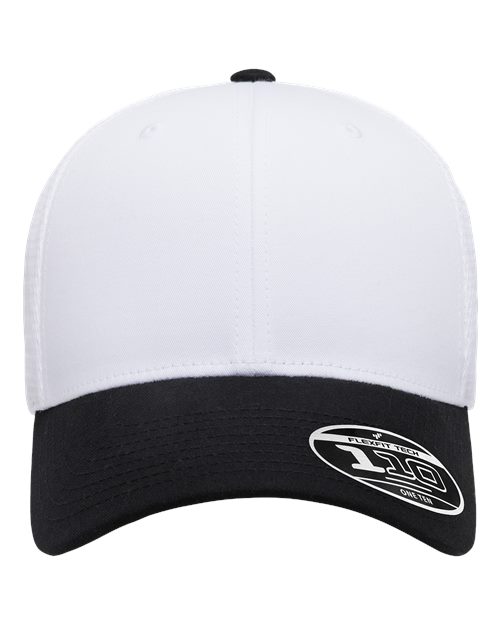 Flexfit 110M 110 Mesh-Back Cap - Black/ White/ White - front
