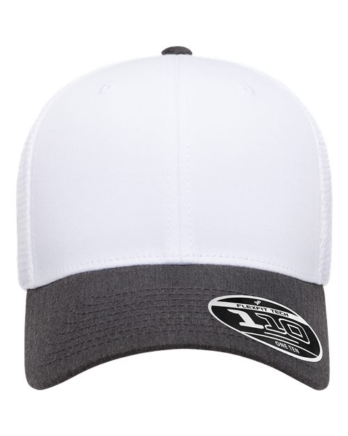 Flexfit 110M 110 Mesh-Back Cap - Dark Heather/ White/ White - front
