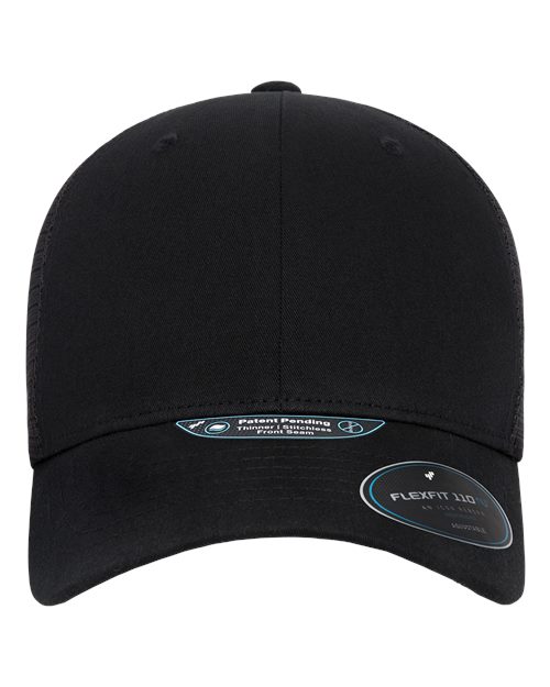 Flexfit 110MNU 110 NU Mesh Cap - Black - front