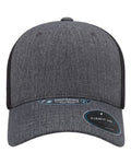 Flexfit 110MNU 110 NU Mesh Cap - Melange Charcoal/ Black - front