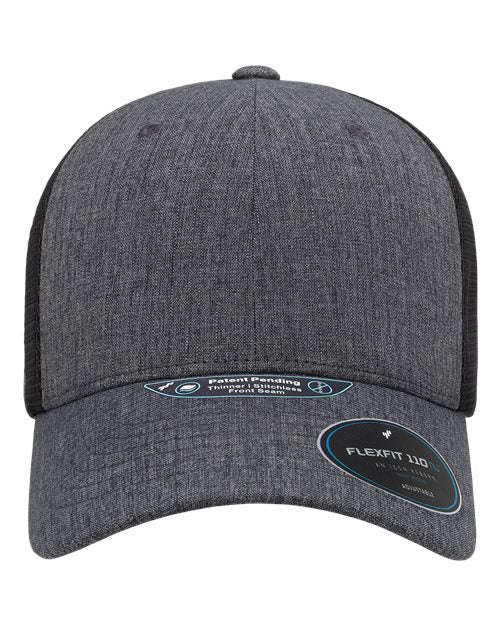 Flexfit 110MNU 110 NU Mesh Cap - Melange Charcoal/ Black - front