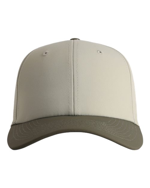 Imperial 7064 The Elements Recycled Two-Tone Performance Cap - Putty/ Olive Green - front