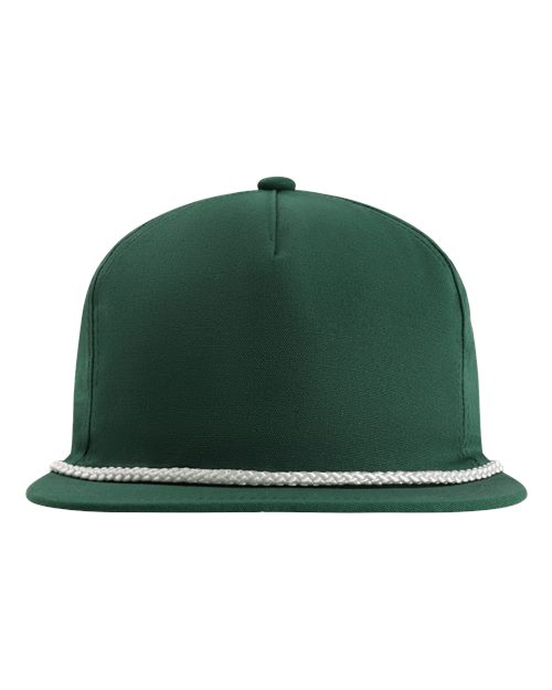 Imperial DNA001 The Original Rope Five-Panel Cap - Forest Green/ White - front