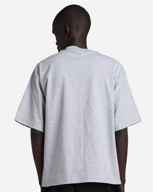 Shaka Wear SHMCS Unisex Max Heavyweight Cropped T-Shirt - Heather Grey - model back