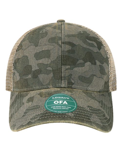 LEGACY OFA Old Favorite Trucker Cap - Black Field Camo/ Java - front
