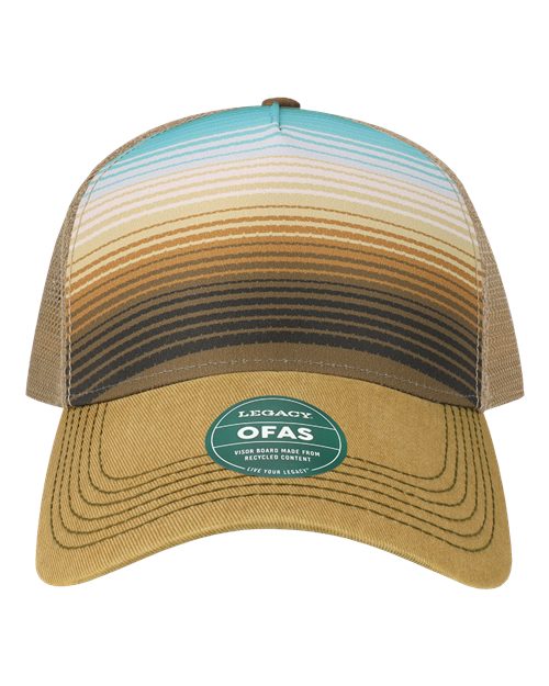 LEGACY OFAFP Old Favorite Five-Panel Trucker Cap - Earth Stripe - front