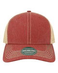 LEGACY OFMPS Old Favorite Mid Pro Trucker Cap - Cardinal/ Khaki - front