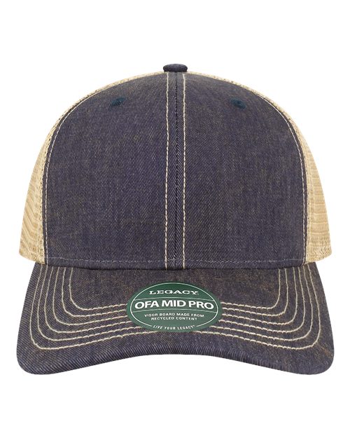 LEGACY OFMPS Old Favorite Mid Pro Trucker Cap - Navy/ Khaki - front