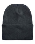Unionwear 99C176 Solid Knit Ski Hat - Black - back