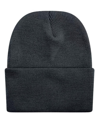 Unionwear 99C176 Solid Knit Ski Hat - Black - front