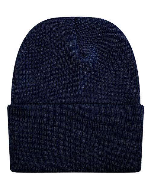Unionwear 99C176 Solid Knit Ski Hat - Navy - front