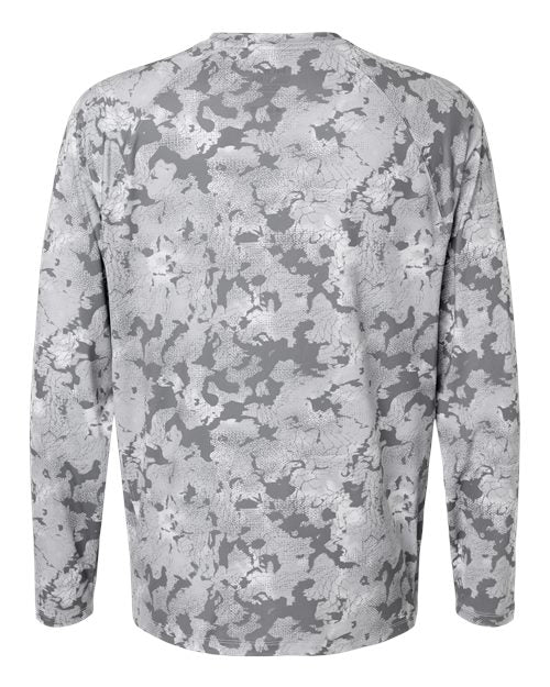 HUK H1200718 Men's Airweight KS Printed Crewneck Pullover - Sharkskin - back